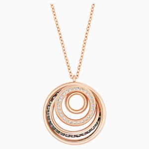 Dynamic Pendant, Black, Rose-gold tone plated
