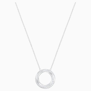 Hilt Necklace, White, Rhodium plated