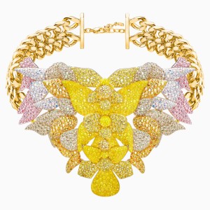 Light Orchid Necklace, Multi-colored, Gold-tone plated