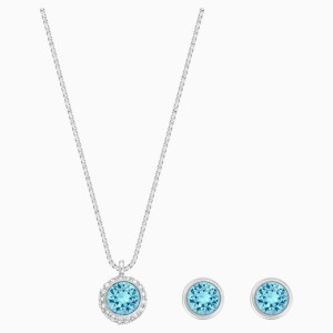Flirt Set, Blue, Rhodium plated