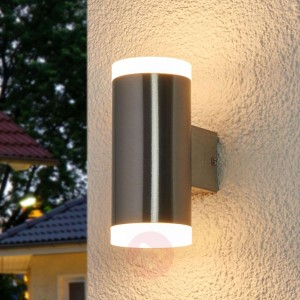 Dwupunktowa lampa zewnętrzna LED Eliano, stal