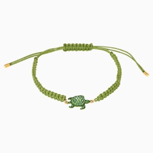 Bransoletka Mustique Sea Life Turtle, zielona, powłoka w odcieniu złota