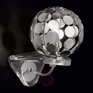 Kulista chromowana lampa ścienna SFERA