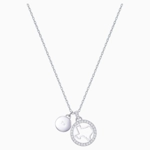Lena Texas Pendant, White, Rhodium plating