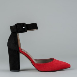 Czarno-czerwone czółenka