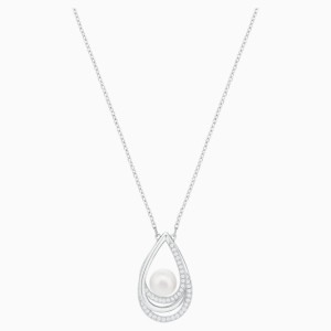 Free Pendant, White, Rhodium plated