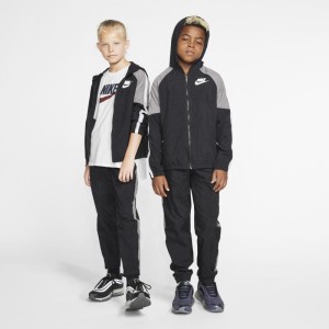 Dres z tkaniny dla dużych dzieci Nike Sportswear - Czerń