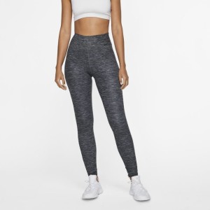 Damskie legginsy ześrednim stanem w melanżowy wzór Nike One Luxe - Czerń