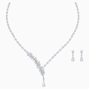 Zestaw Nice, biały, powlekany rodem