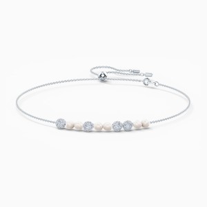 Naszyjnik typu choker So Cool, biały, powlekany rodem