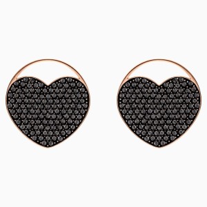 Ginger Stud Pierced Earrings, Gray, Rose-gold tone plated