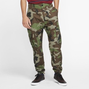 Męskie spodnie cargo do skateboardingu ze wzorem moro Nike SB Flex FTM - Zieleń