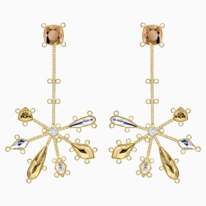 Odysseia Pierced Earrings, Multi-colored, Gold-tone plated