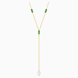 Oz Y Necklace, White, Gold-tone plated