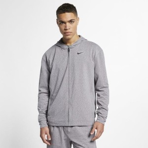 Męska rozpinana bluza treningowa z kapturem do jogi Nike Dri-FIT - Szary