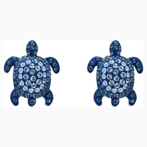Kolczyki sztyftowe Mustique Sea Life Turtle, niebieskie, powlekane palladem