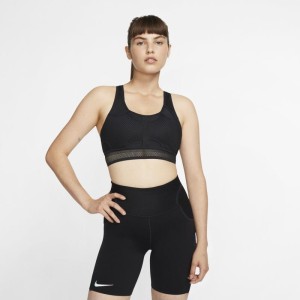 Damski stanik sportowy zapewniający średnie wsparcie Nike Swoosh UltraBreathe - Czerń
