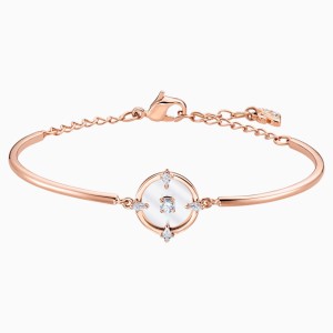 North Bangle, White, Rose-gold tone plated
