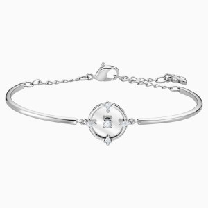 North Bangle, White, Rhodium plated
