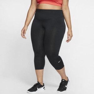 Damskie krótkie legginsy Nike One (duże rozmiary) - Czerń