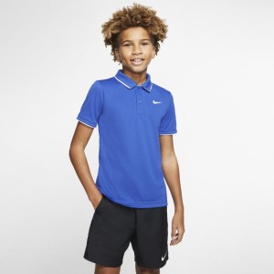 Koszulka polo do tenisa dla dużych dzieci (chłopców) NikeCourt Dri-FIT - Niebieski
