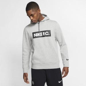 Męska piłkarska bluza z kapturem z dzianiny Nike F.C. - Szary