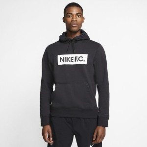 Męska piłkarska bluza z kapturem z dzianiny Nike F.C. - Czerń