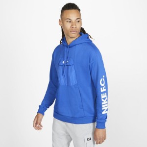 Męska piłkarska bluza z kapturem Nike F.C. - Niebieski