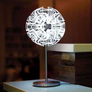 Designerska lampa stołowa CORAL z LED, przezrocz.