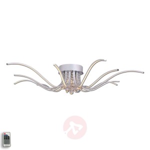 Lampa sufitowa LED Lumenos z kryształami aluminium