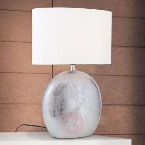 Ceramiczna lampa stołowa Ethno 52 cm, biała