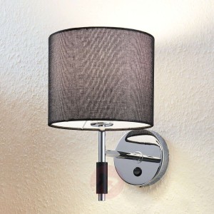 Tkaninowa lampa ścienna Franjo, czarna