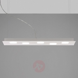 Podłużna lampa wisząca LED Quarter, biała