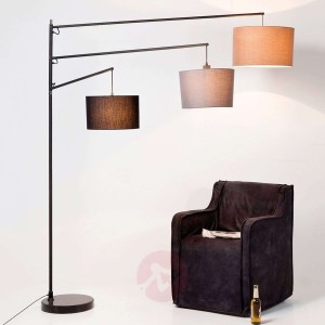 3-punktowa lampa stojąca Lemming Tree z tkaniny