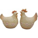 Zestaw 2 dekoracji ogrodowych Flower Hens