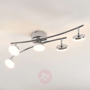 Lindby Rouven lampa sufitowa LED z metalu, 5-pkt.