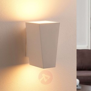 Biały kinkiet LED Amina z gipsu