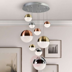 Lampa wisząca LED Sphere, multicolor, 9-punktowa