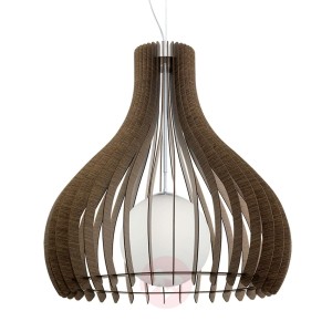 Brązowa lamelkowa lampa wisząca Tindori