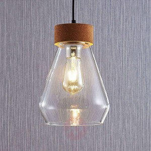 Lampa wisząca Bertana ze szkła i korka