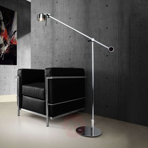 Chromowana lampa stojąca AX20 ze ściemniaczem