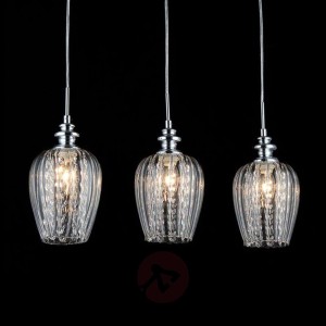 Blues - lampa wisząca z trzema szklanymi kloszami