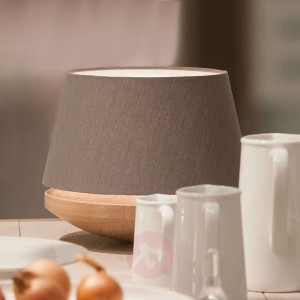 Drewno dębowe i len - lampa stołowa KJELL, iron