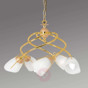 Złota lampa wisząca Rondo