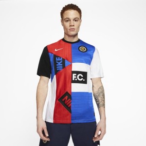 Męska koszulka piłkarska Nike F.C. Home - Niebieski