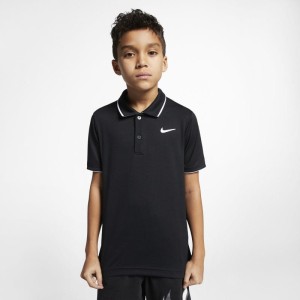 Koszulka polo do tenisa dla dużych dzieci (chłopców) NikeCourt Dri-FIT - Czerń
