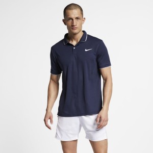 Męska koszulka polo do tenisa NikeCourt Dri-FIT - Niebieski