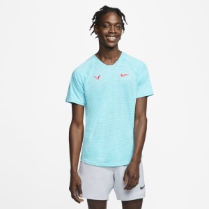 Męska koszulka z krótkim rękawem do tenisa NikeCourt AeroReact Rafa Slam - Niebieski