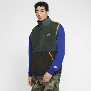 Męski bezrękawnik z dzianiny typu baranek Nike Sportswear - Zieleń
