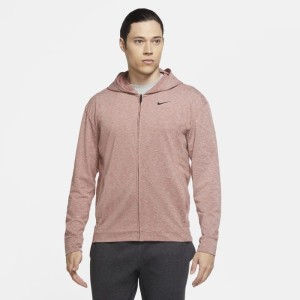 Męska rozpinana bluza treningowa z kapturem do jogi Nike Dri-FIT - Brązowy